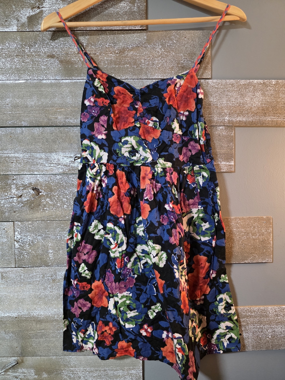 Xhilaration Navy Floral Spaghetti Strap Sundress